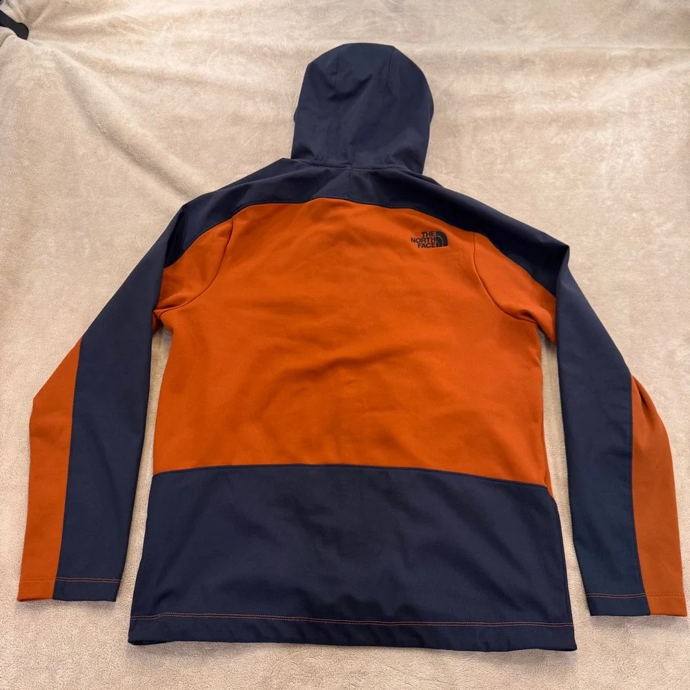 North Face Tenacious Hybrid Hoodie Softshell Orange Navy Gorpcore Outdoor Sz L